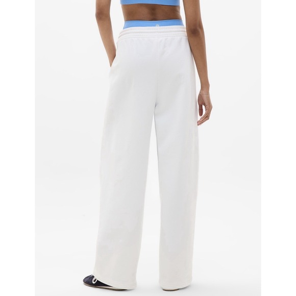 ATHLETA Forever Fleece Mid Rise Barrel Pant Size Small Bright White #767996 NEW - Picture 3 of 4